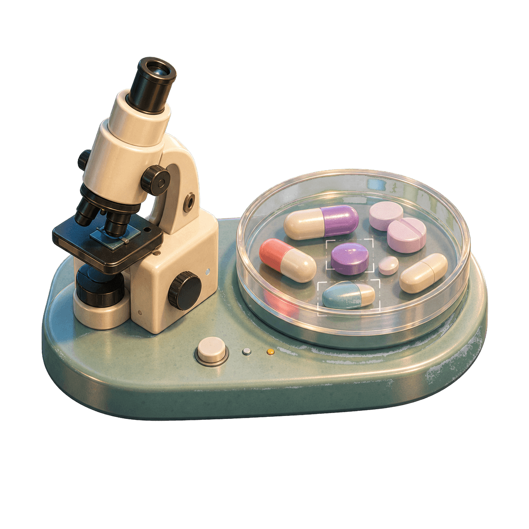 Pill Detection — Microscope + pill tray